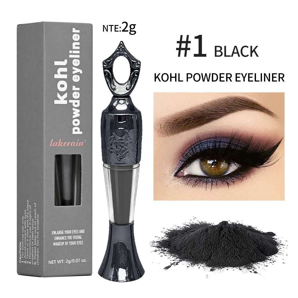 Retro Black Dark Green Kohl Powder Eyeliner