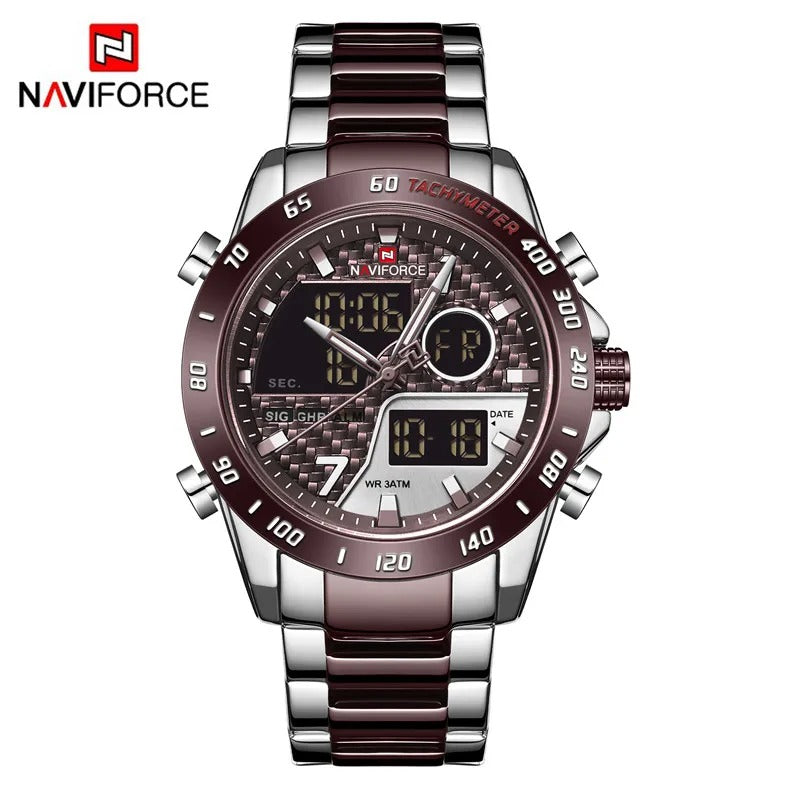 Luxury Military Sport Watch – Steel Strap Quartz Digital Wristwatch